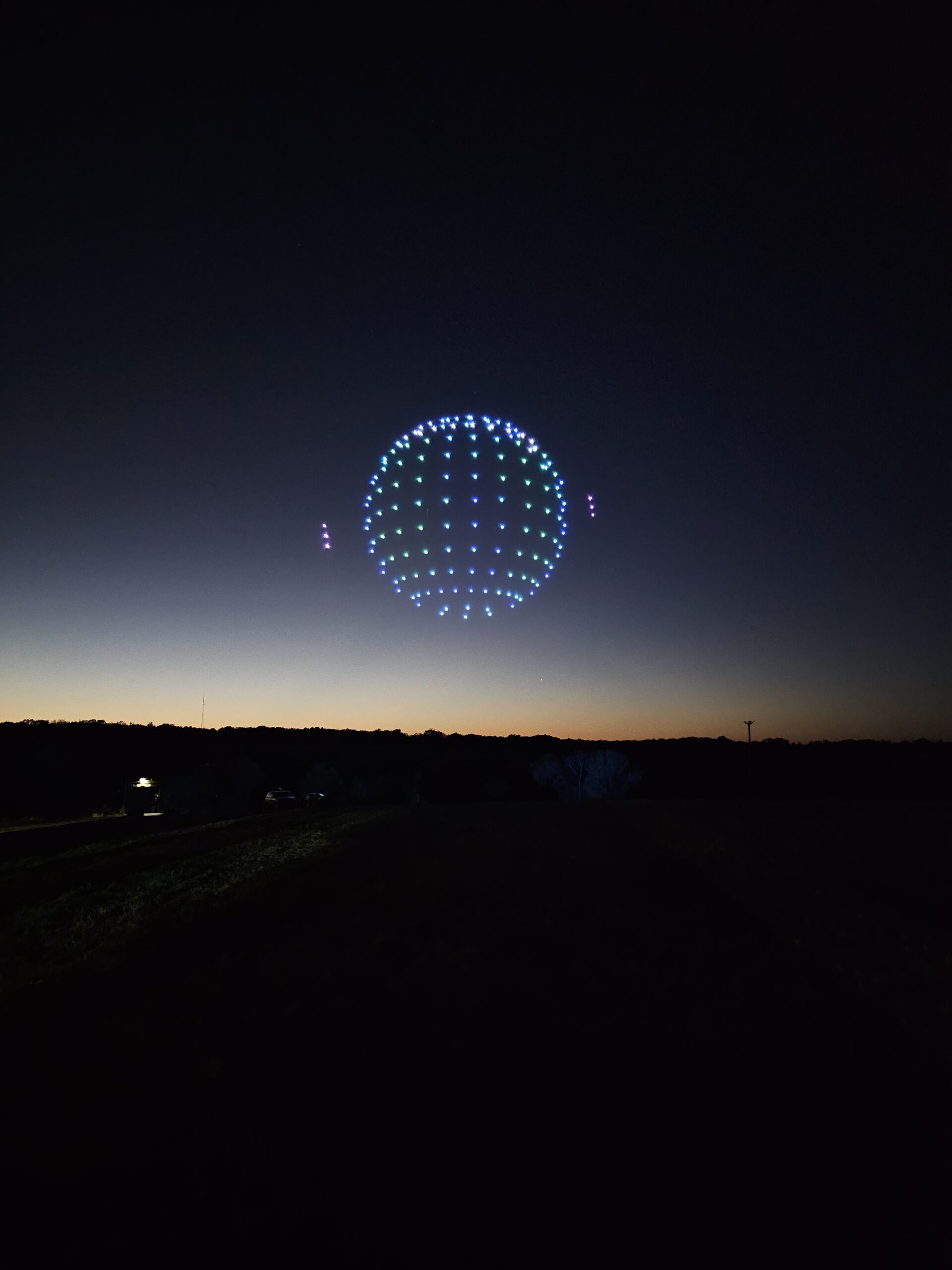 image of globe created by drones